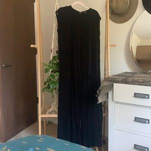 Eileen Fisher black cropped leg jumpsuit sz M